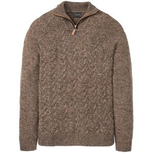 bonprix, bonprix Strickpullover "Troyer-Pullover mit Wolle" aus Wollmischung, mit Stehkragen, Regular Fit, mit Zopfmuster