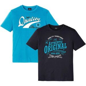 bonprix, bonprix T-Shirt Packung, 2 Stk. Regular Fit, Kurzarm-Design, aus Baumwolle, mit Frontdruck