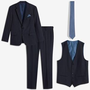 bonprix, bonprix Anzug 4-teilig Set, 4 tlg. slim fit mit Sakko, Hose, Weste, Krawatte und Einstecktuch, Slim Fit Passform
