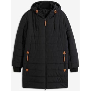 bonprix, bonprix Steppjacke mit Kapuze mit Lederimitat-Details, wärmende Wattierung, Regular Fit
