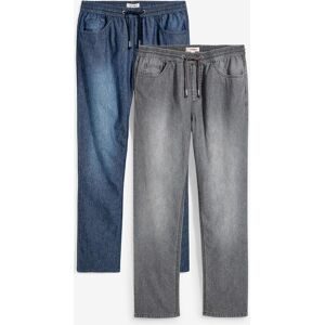 bonprix, bonprix Schlupfjeans Packung, 2er, 2 klassischer Schnitt, aus reiner Baumwolle, mit Washed-Effekt