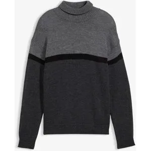 bonprix, bonprix Rollkragenpullover Regular Fit, Colorblocking Look