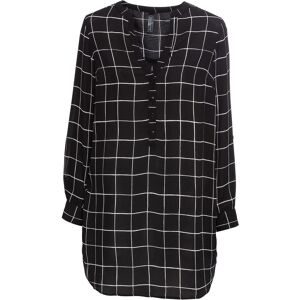 bonprix, bonprix Longbluse gerade Passform, mit Umlegekragen, mit tiefem V-Ausschnitt