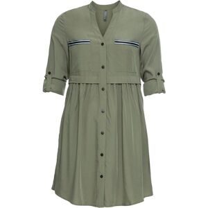 bonprix, bonprix Hemdblusenkleid mit langem Arm und Riegel-Knopf-Element, mit kontrastfarbigem Einsatz
