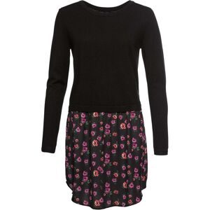 bonprix, bonprix 2-in-1-Pullover "Feinstrickpullover mit Rockansatz" im Materialmix, mit geblümten Rockansatz, bequem