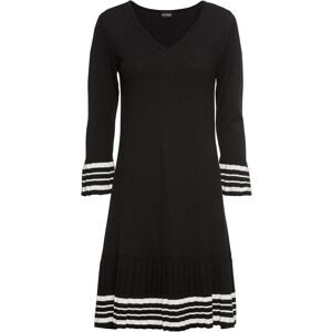 bonprix, bonprix Strickkleid aus Viskose und Polyamid, ausgestellte Passform, mit Streifendesign