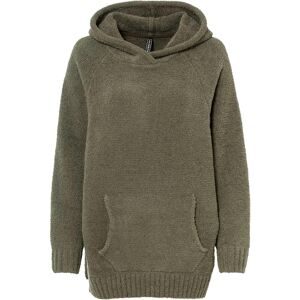bonprix, bonprix Strickpullover mit Kapuze, mit Teddy-Fleece, Oversized Passform, Kängurutasche