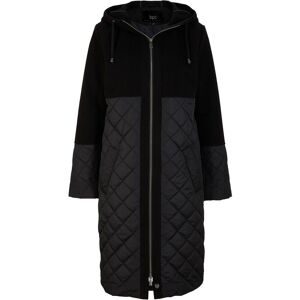 bonprix, bonprix Wintermantel Materialmix, lockere Passform, mit Kapuze, Riegel-Detail am Saum