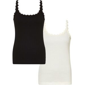 bonprix, bonprix Shirttop Packung, 2 modischer Stil, Slim fit Passform, ohne Ärmel, mit Spitzenborte