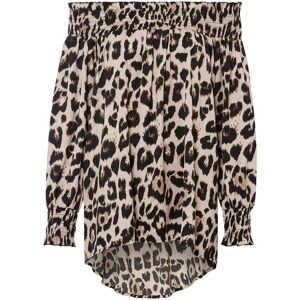 bonprix, bonprix Longbluse Oversize-Passform, Vokuhila-Schnitt, mit Rüschen, aus Polyester