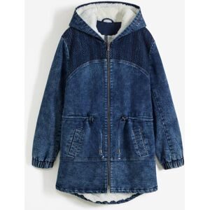bonprix, bonprix Parka mit Kapuze lässiger Jeans-Look, mit flauschigem Teddyfell-Futter, mit Kapuze