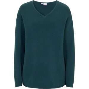 bonprix, bonprix Strickpullover "Milano Rib Pullover mit V-Ausschnitt" aus Baumwoll-Milano Rib, mit V-Ausschnitt, bequeme Passform