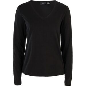 bonprix, bonprix Langarmshirt schmal geschnittene Passform, V-Ausschnitt