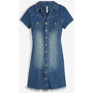 bonprix, bonprix Jeanskleid A-Linien-Schnitt, kurzer Arm, tailliertes Design, mit Brusttaschen