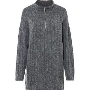 bonprix, bonprix Longpullover mit Stehkragen und Reissverschluss im Troyer-Look, Zopfstrickmuster