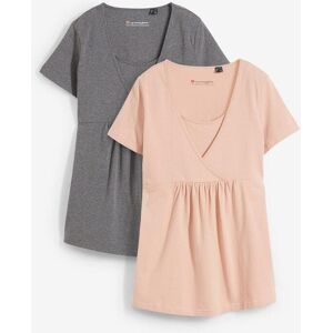 bonprix, bonprix Stillshirt "2-in-1 Umstands- und Stillshirts (2er Pack?)" Packung, 2 Stk. figurumspielende Passform, mit Wickelschnitt