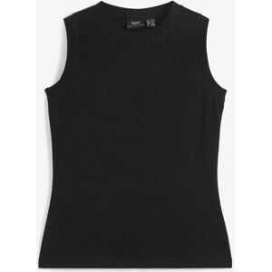 bonprix, bonprix Shirttop "Tanktop mit reiner Baumwolle" schmale Passform, hochgeschlossener Ausschnitt, ärmellos
