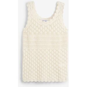 bonprix, bonprix Stricktop aus Baumwollmix, figurumspielende Passform, ärmellos, ohne Kragen