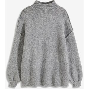bonprix, bonprix Strickpullover "Grobstrick-Pullover" mit Wollanteil, mit Stehkragen, oversized, markante Nähte