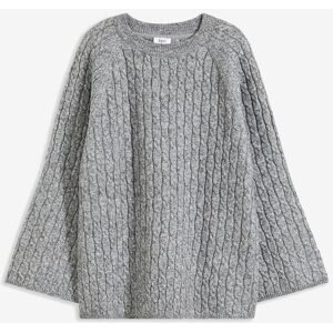 bonprix, bonprix Strickpullover "Oversize-Pullover mit Zopfmuster" aus Polyester und Wolle, mit Rundhalsausschnitt, mit Zopfmuster