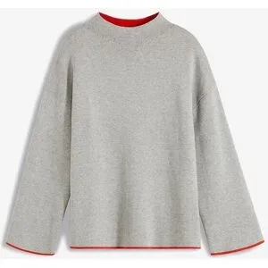 bonprix, bonprix Strickpullover "Wende-Pullover aus Feinstrick" aus Feinstrick, Stehkragen, toller Wende-Pullover, Oversized-Passform
