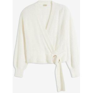 bonprix, bonprix Wickelpullover mit dekorativer Schnalle, V-Ausschnitt, schmale Passform