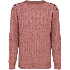 bonprix, bonprix Strickpullover "Pullover mit Knöpfen" in Melange-Optik, leicht überschnittene Schultern mit Knopfverzierung