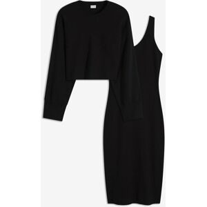 bonprix, bonprix Strickkleid Set, 2 tlg. für Frühjahr und Sommer, aus Viskose-Mischung, lässige Passform