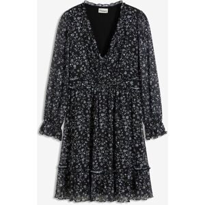 bonprix, bonprix Minikleid 1 tlg. eleganter Stil, aus Mesh-Material mit floralem Druck, mit langem Arm