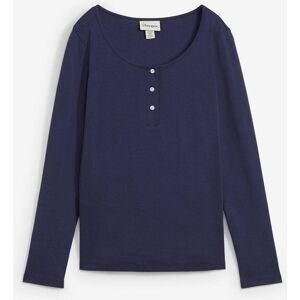 bonprix, bonprix Langarmshirt 1 körperbetonte Passform, Langarm, mit kurzer Knopfleiste im Henley-Stil
