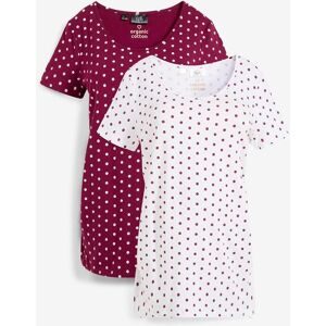 bonprix, bonprix Umstandsshirt Packung, 2 Stk. figurbetonte Passform, seitliche Raffungen, gepunktetes Design