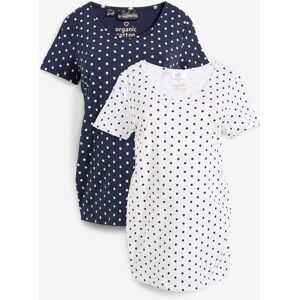 bonprix, bonprix Umstandsshirt Packung, 2 tlg. figurbetonte Passform, seitliche Raffungen, gepunktetes Design