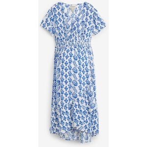 bonprix, bonprix Stillkleid wadenbedeckende Länge, tiefer V-Ausschnitt im Wickelschnitt