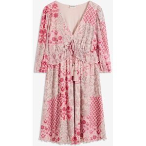 bonprix, bonprix Tunikakleid lockerer Schnitt, mit Bindeband in der Taille, 3/4-Ärmel, Mesh