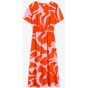 bonprix, bonprix Midikleid mit modischem graphischem Print, ausgestellter Rock, Halbarm-Design