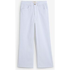 bonprix, bonprix Weite Jeans lockerer Schnitt, verkürzte Länge, mit Streifen-Design
