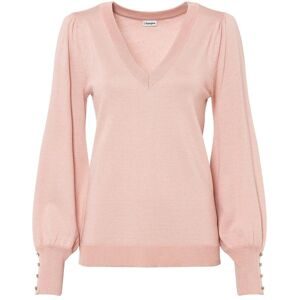 bonprix, bonprix Strickpullover "Feinstrickpullover aus Viskose-Mix" aus Viskose-Mix, mit V-Ausschnitt, Ballonärmel mit Zierknöpfen