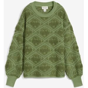 bonprix, bonprix Strickpullover mit Rundhalsausschnitt, mit Jacquard-Muster, Langarm