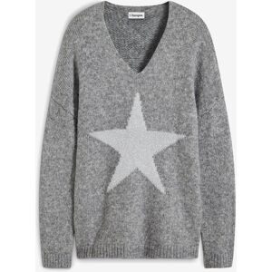 bonprix, bonprix Strickpullover "Pullover mit Stern" mit metallisierten Fasern, mit Stern-Design, Oversize Passform