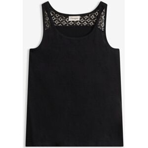 bonprix, bonprix Tanktop 1 körpernaher Schnitt, runder Ausschnitt, dezente Spitzeneinsätze