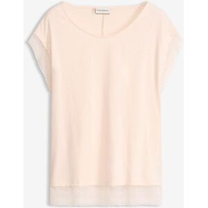 bonprix, bonprix T-Shirt bequeme Passform, überschnittene Schultern, mit Spitzendetails