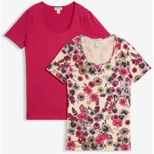 bonprix, bonprix T-Shirt Packung, 2 schmale Passform, Kurzarm, 1x uni und 1x bedruckt