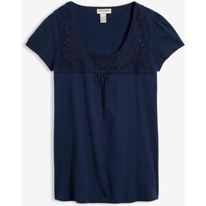 bonprix, bonprix T-Shirt bequeme Passform, mit Spitzenapplikation in Häkel-Optik, aus Baumwolle
