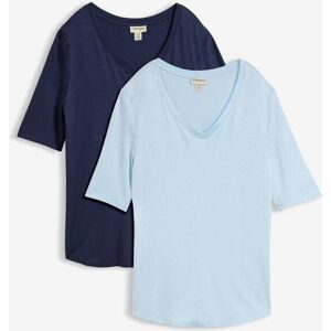 bonprix, bonprix T-Shirt Packung, 2 Figur umspielende Passform, Halbarm, V-Ausschnitt, aus Viskose