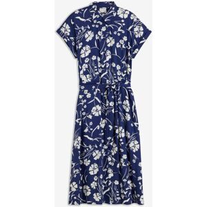 bonprix, bonprix Blusenkleid feminin geschnitten, mit Hemdblusenkragen, Kurzarm, mit Bindeband