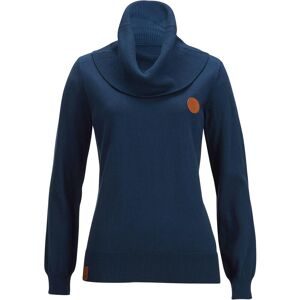 bonprix, bonprix Strickpullover "Feinstrickpullover mit weitem Kragen" aus Baumwollmischung, weiter Rollkragen, mit kleinen Leder-Details