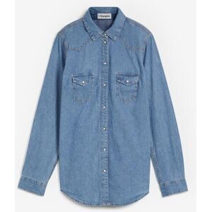 bonprix, bonprix Jeanshemd bequeme Passform, po-bedeckende Länge, unifarbenes Design