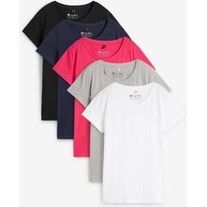 bonprix, bonprix T-Shirt "Rundhals-Shirt, Kurzarm (5er Pack)" Packung, 5 Rundhals-Ausschnitt, mit kurzem Arm