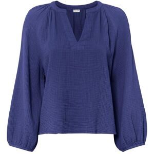 bonprix, bonprix Shirtbluse "Oversize-Bluse aus Musselin" Oversize-Passform, mit V-Ausschnitt, aus Baumwolle, 3/4-Ärmeln