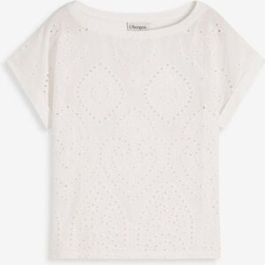 bonprix, bonprix T-Shirt Oversize-Passform, mit Lochspitze, Kurzarm-Design
